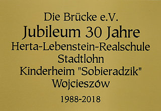 Auszeichnung Die Brücke e.V. Jubiläum 30 Jahre 