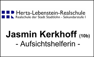 Herta Lebenstein Realschule, Infos zur Pausenhelferin Jasmin Kerkhoff 