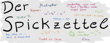 Der Spickzettel mit verschiedenen Matheformeln 